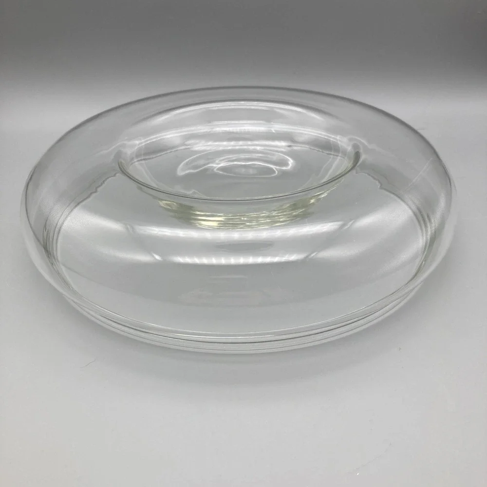 Vintage Clear Creative Glass By Corning Stackable Round Bowl Canister W/Lid